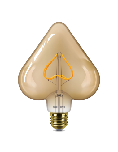 Bombilla LED · Philips · Filamento Corazón Pack 1x12W E27 Regulable 2000K Gold