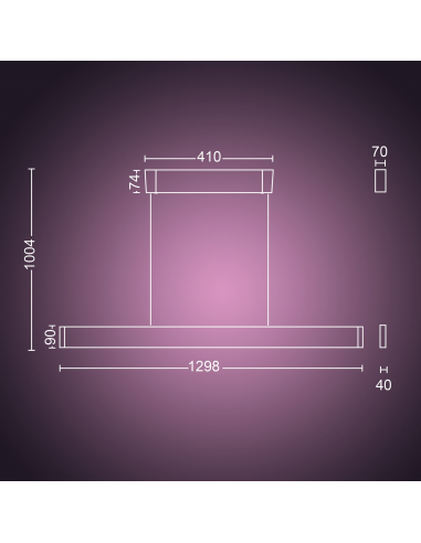 Lámpara colgante LED · Philips · Hue Ensis Blanca regulable 2x39W